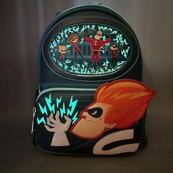 Loungefly Disney Pixar Moments Incredibles Syndrome Mini Backpack with wallet - Picture 9 of 10